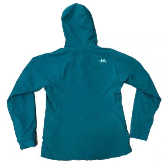 The North Face Maddie Raschel Softshell Jacket Teal Fuzzy Interior Blue Medium - Picture 5 of 9